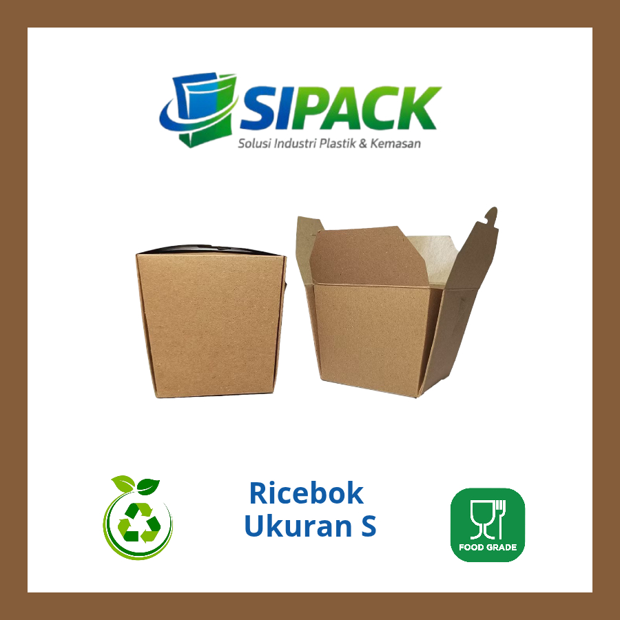 Rice Box Ukuran S | Kotak Nasi Kertas | Rice Box Food Grade Sekali Pakai