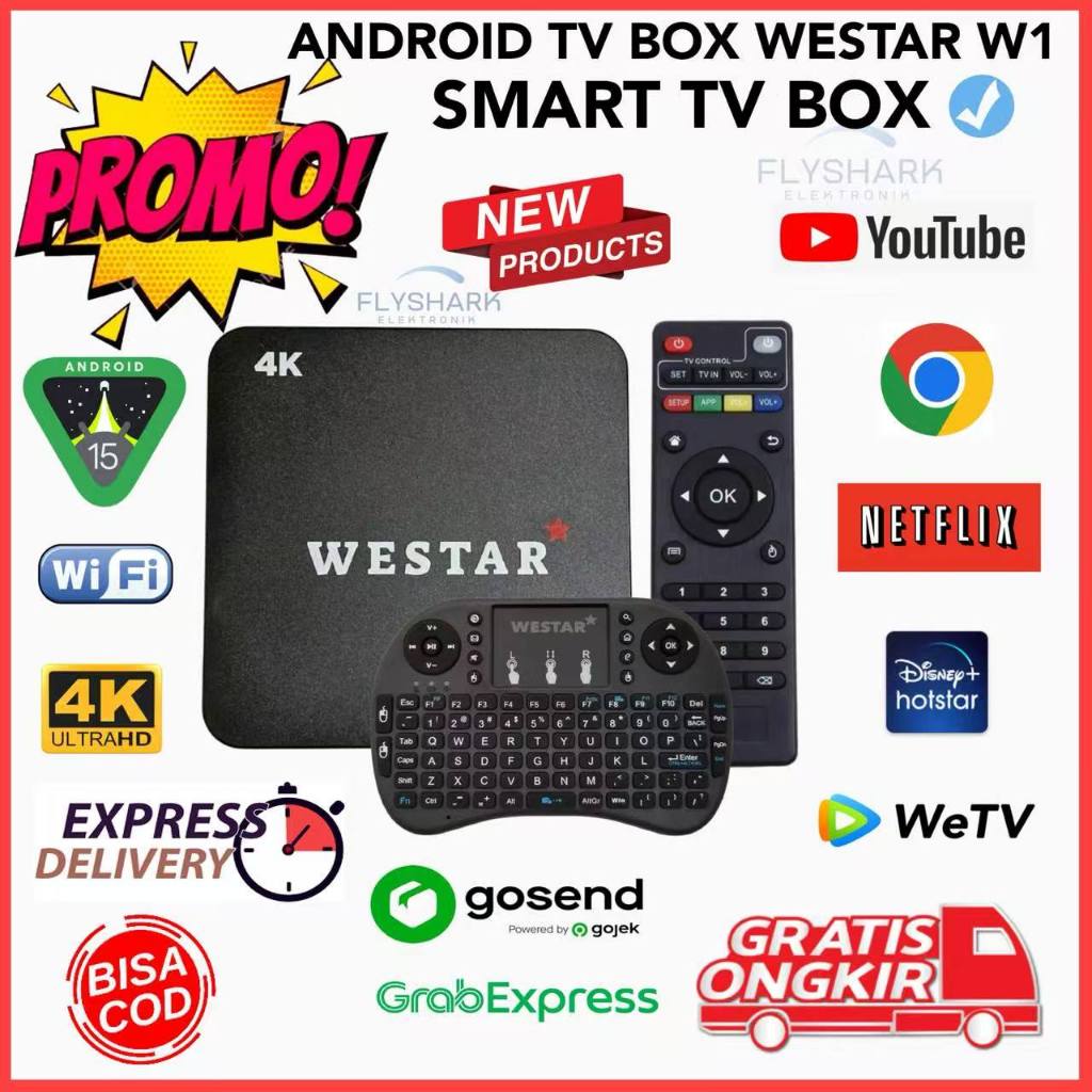 Android Tv Box WESTAR W1 WIFI 16gb Ram 256gb Rom STB 4K Smart TV Box Unlock Tv Box Netflix Global