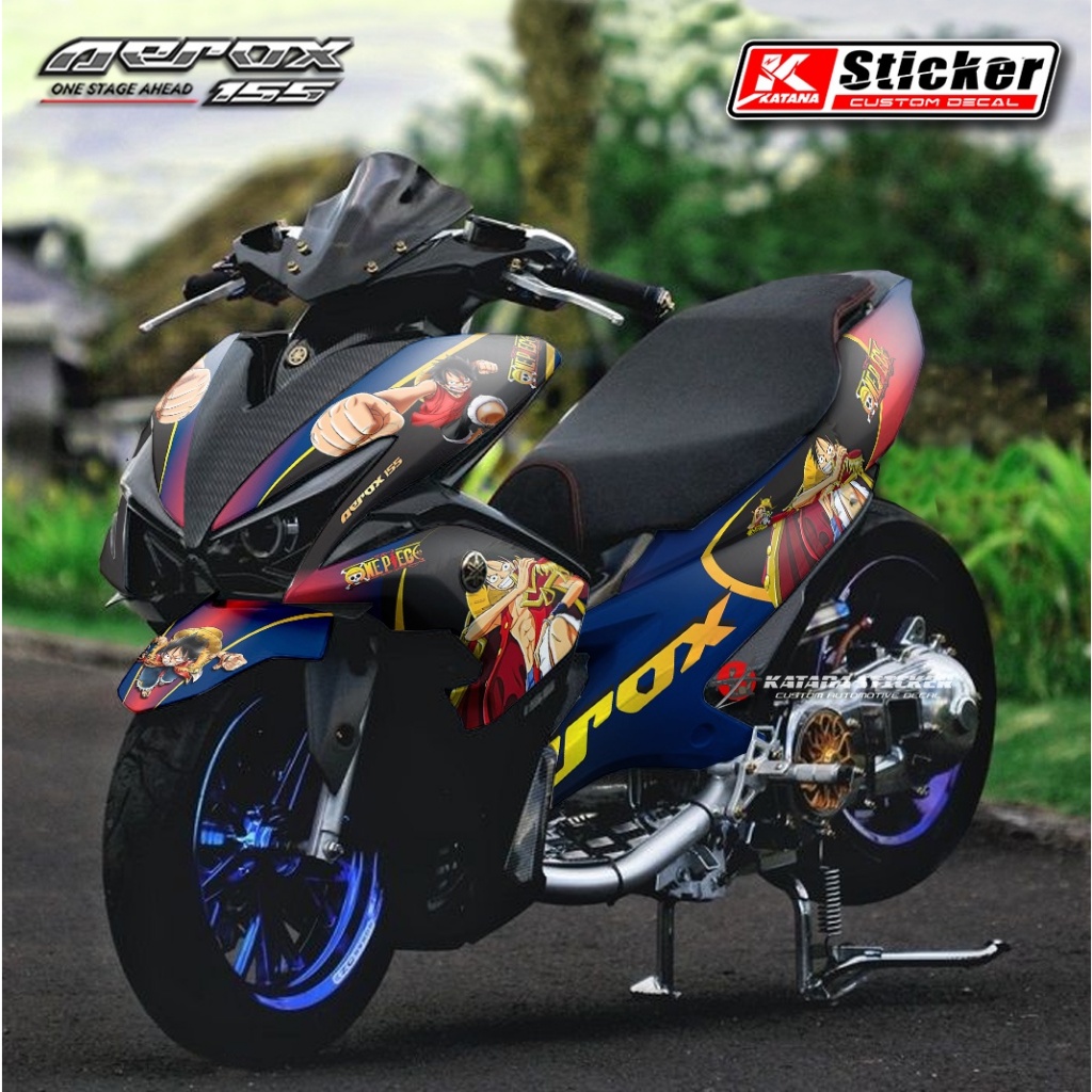Yamaha - Sticker striping Decal Motor Aerox 155 Full Body Moti Design Racing Minimalis One Piece