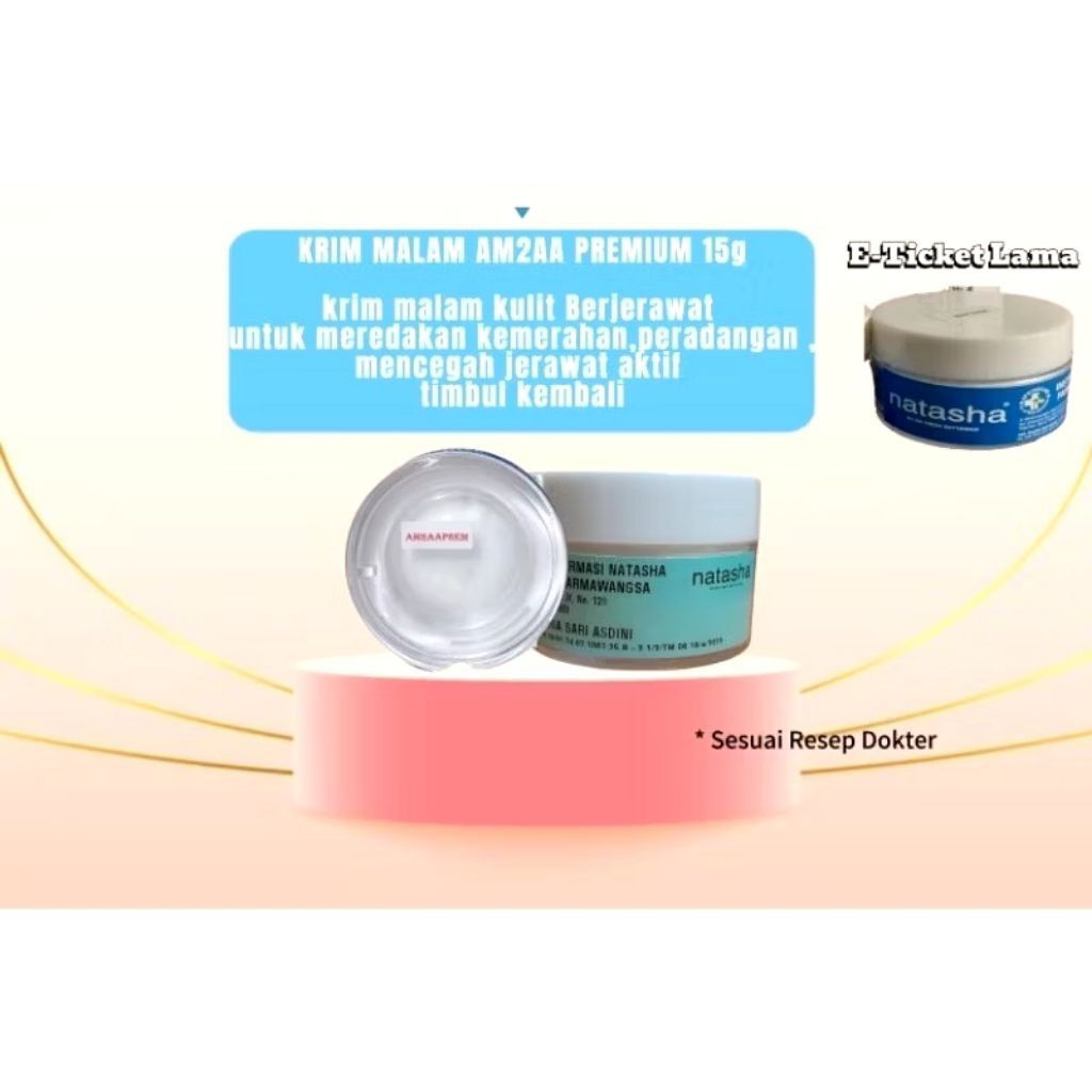Natasha  AM2AA Premium Extra Night Cream Acne Seri Premium/Krim Malam untuk jerawat seri premium