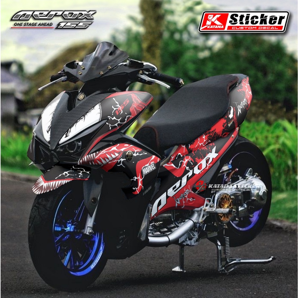 Decal Aerox Old 155 Stiker fullbody Aerox Design Red Venom