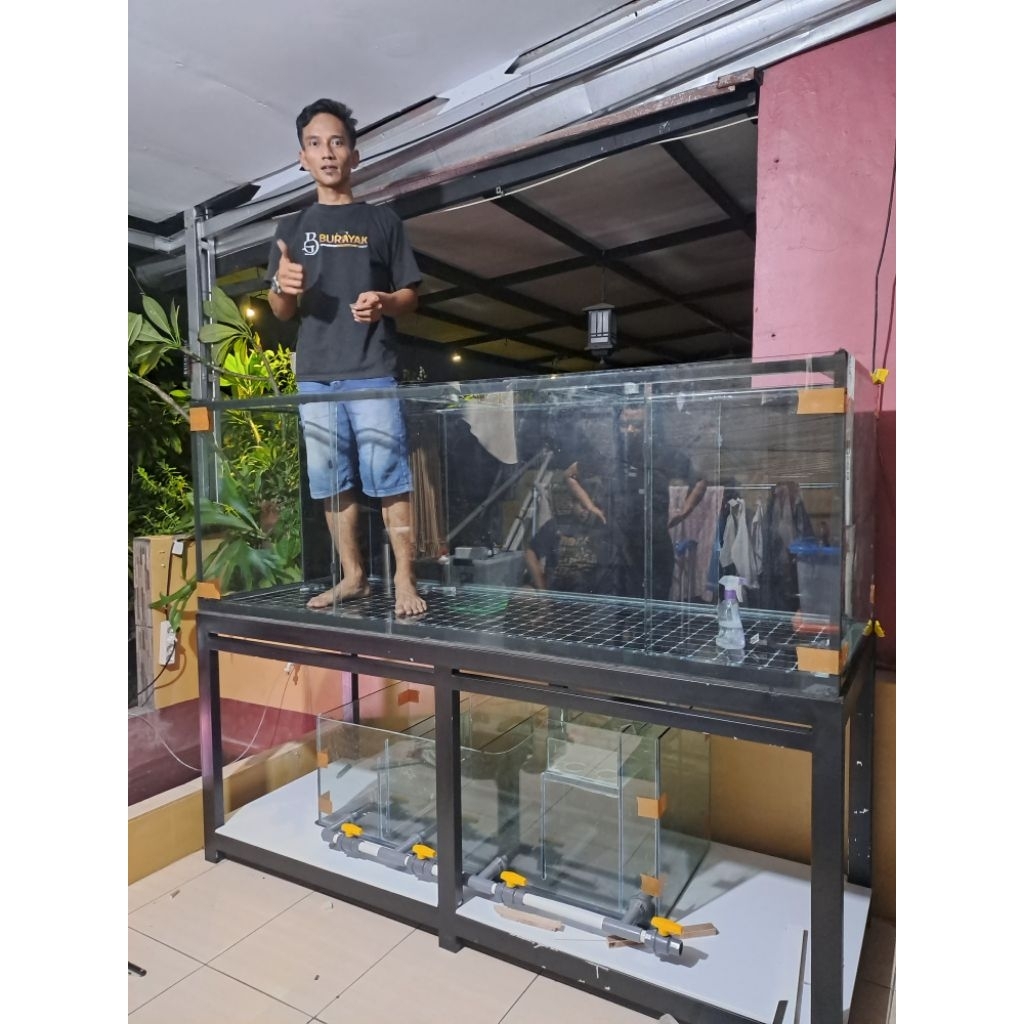 aquarium 200x60x70 full kaca 12 mili