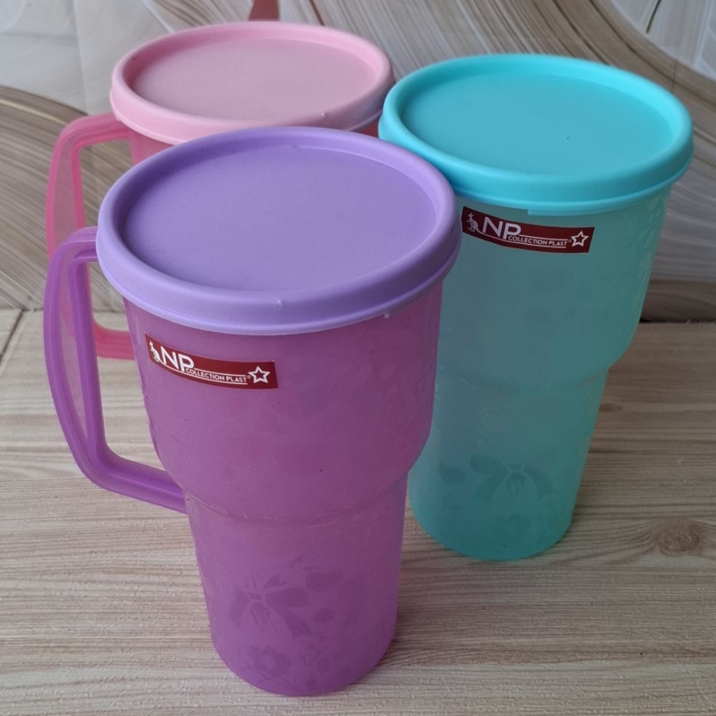 Tumbler Np Tutup 1Liter Gelas Tutp Plastik Gelas Es Tumbler Es