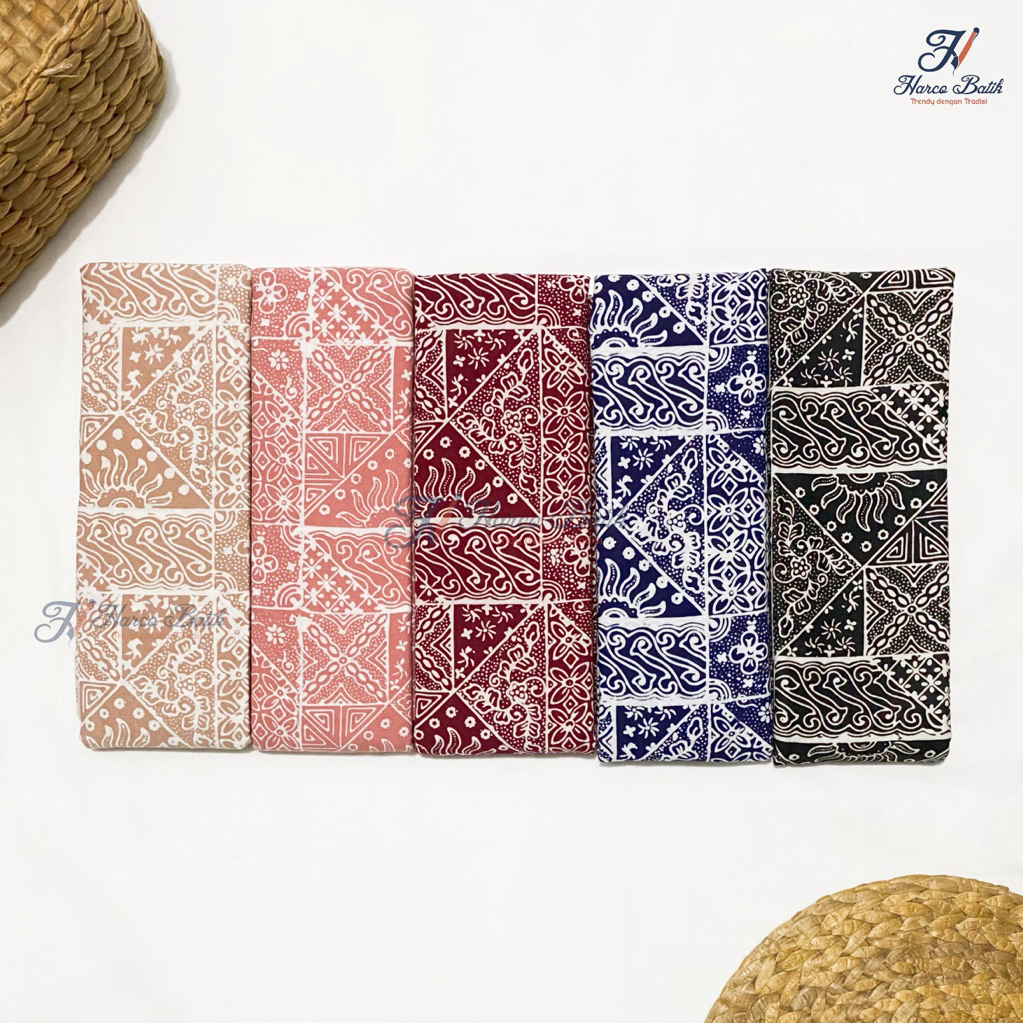 Harco Batik - Kain Batik Cap Original Handmade Motif Healer Segitiga Kombinasi - Batik Cantik Terbar