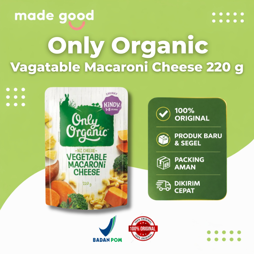 Only Organic Kindy Vegetable Macaroni Cheese Chicken Beef Pasta Organik Anak 1-5 Tahun MPASI Healthy