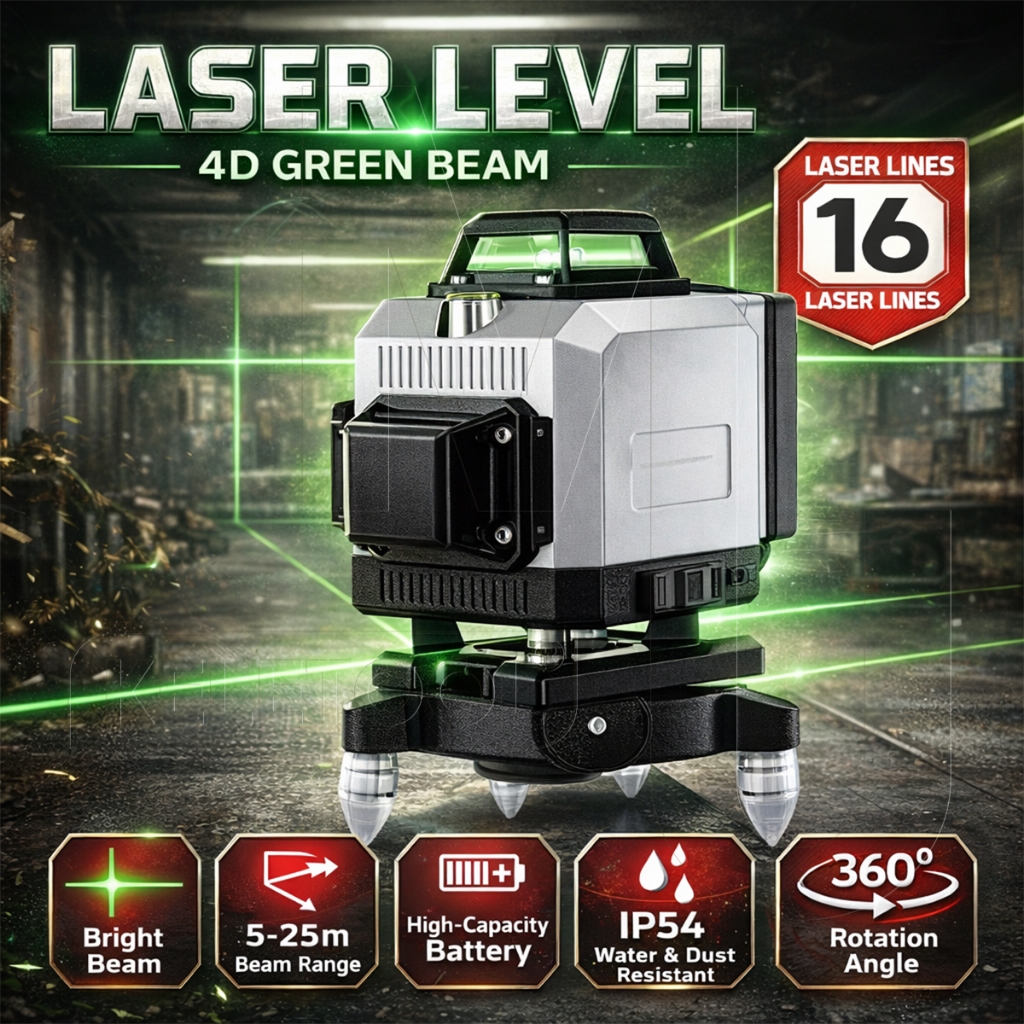 Laser Level 4D 16 Line Waterpass Laser Multifungsi Meteran Laser Level Hilda Mesin Self Leveling Ban