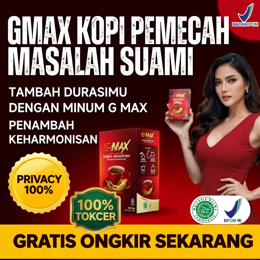 KOPI GMAX Minuman Stamina Alami Kuat Tahan Lama Isi 10 Sachet 1 box-Original Produk Gmax Kopi Stamin