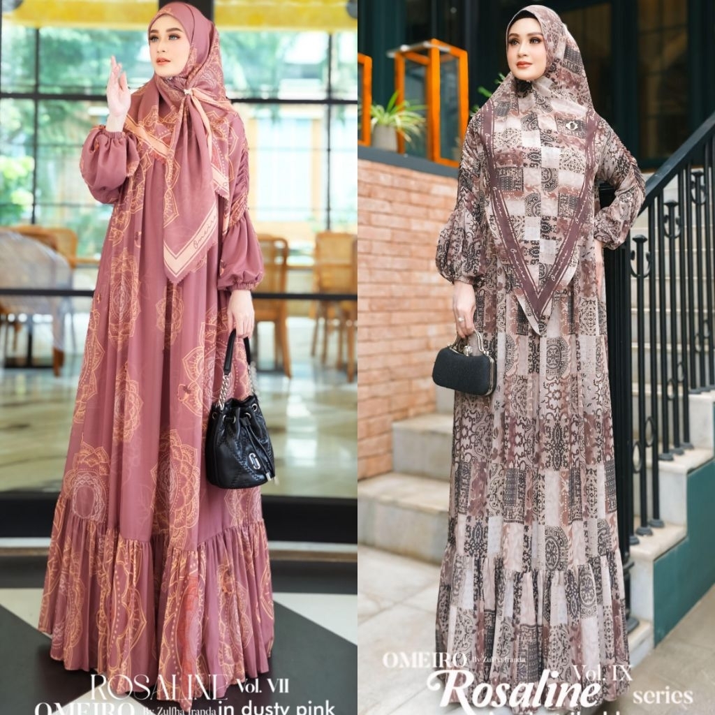 Roseline Rosaline vol 7 9 VII Series Dress Scraft Khimar Syari by Omeiro