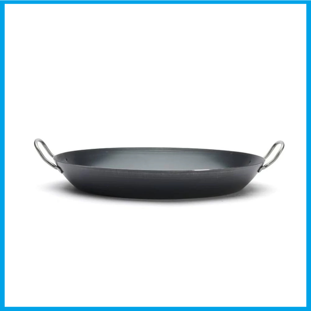 Paella Pan Black Steel Kuali Spanish Paella Rice Two handle