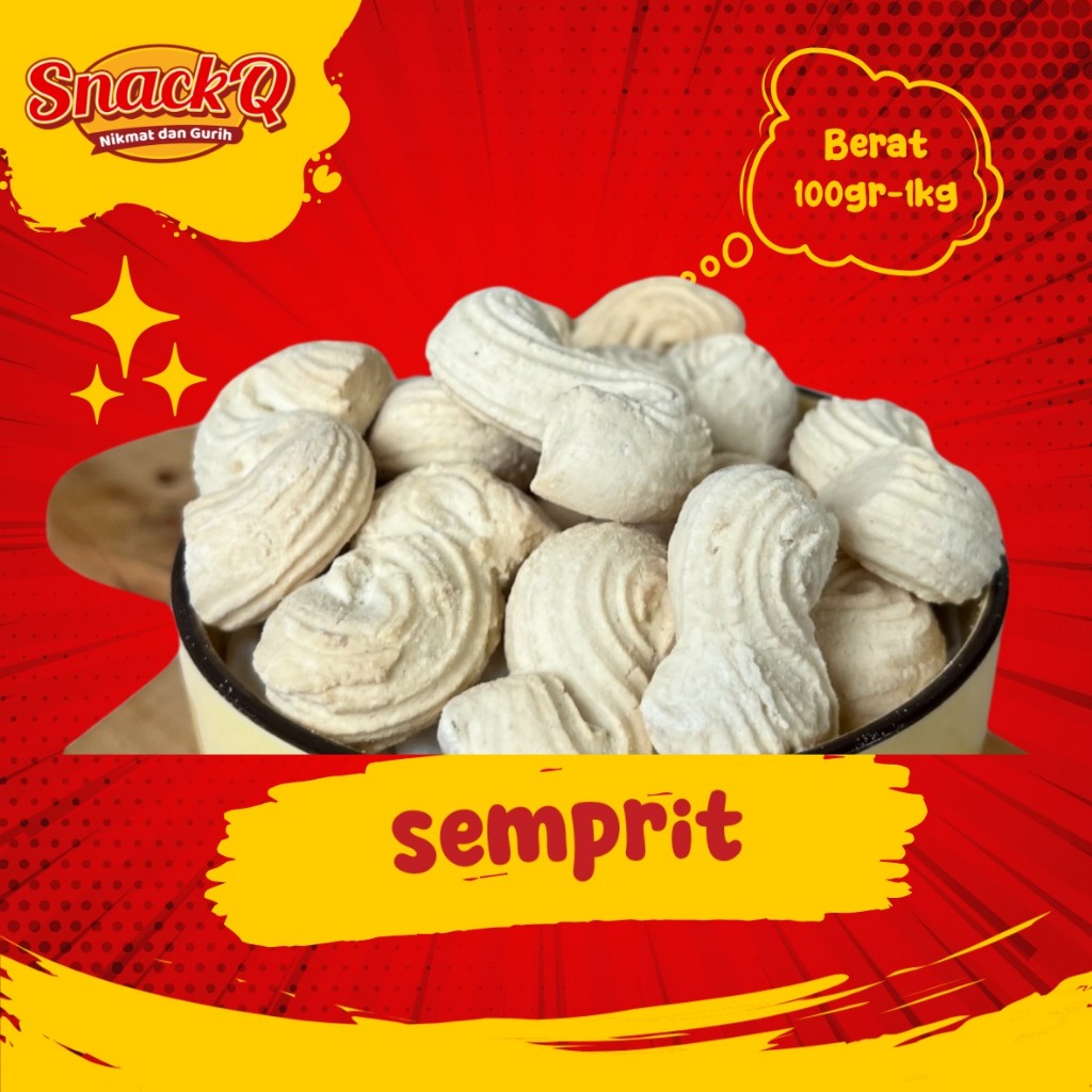 Snackq.id - Semprit Sagu / Renyah / Kue Kering / Kue Semprit Bentuk S - Snackq.id