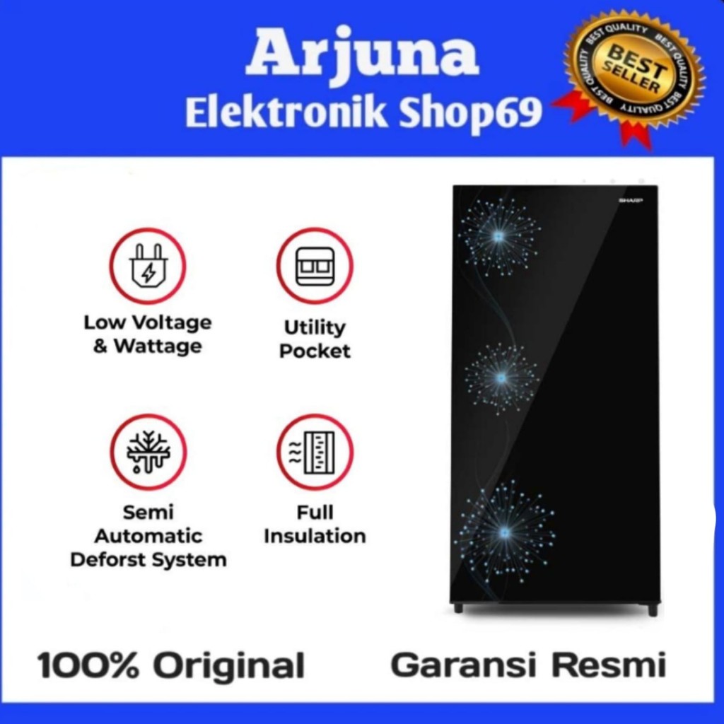 SHARP SJX167MGDB KULKAS 1 PINTU 133LITER DANDELION BLUE SERIES SJX167 SJ-X167MG-DB SJX167MG