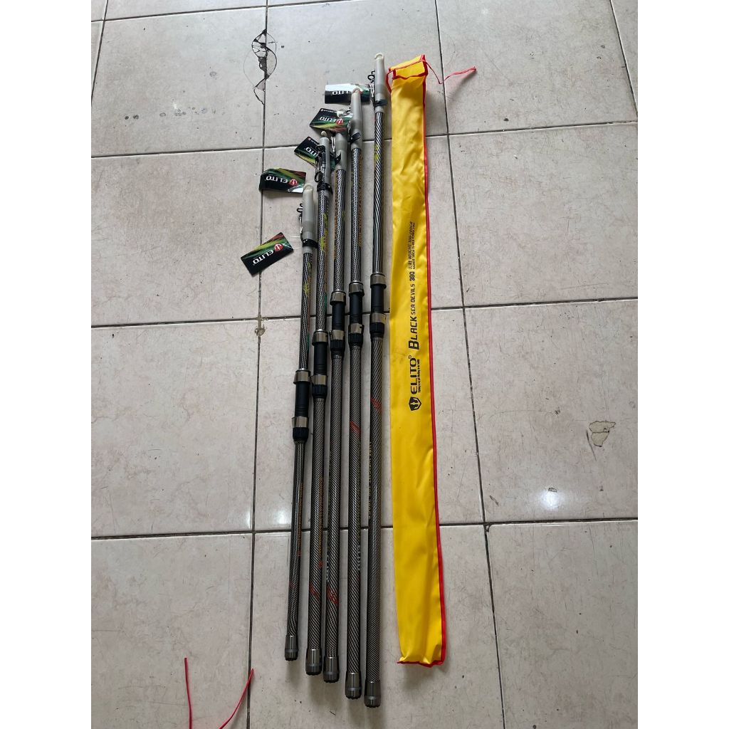 joran surf elito black sea devils ukuran 390 dan 420