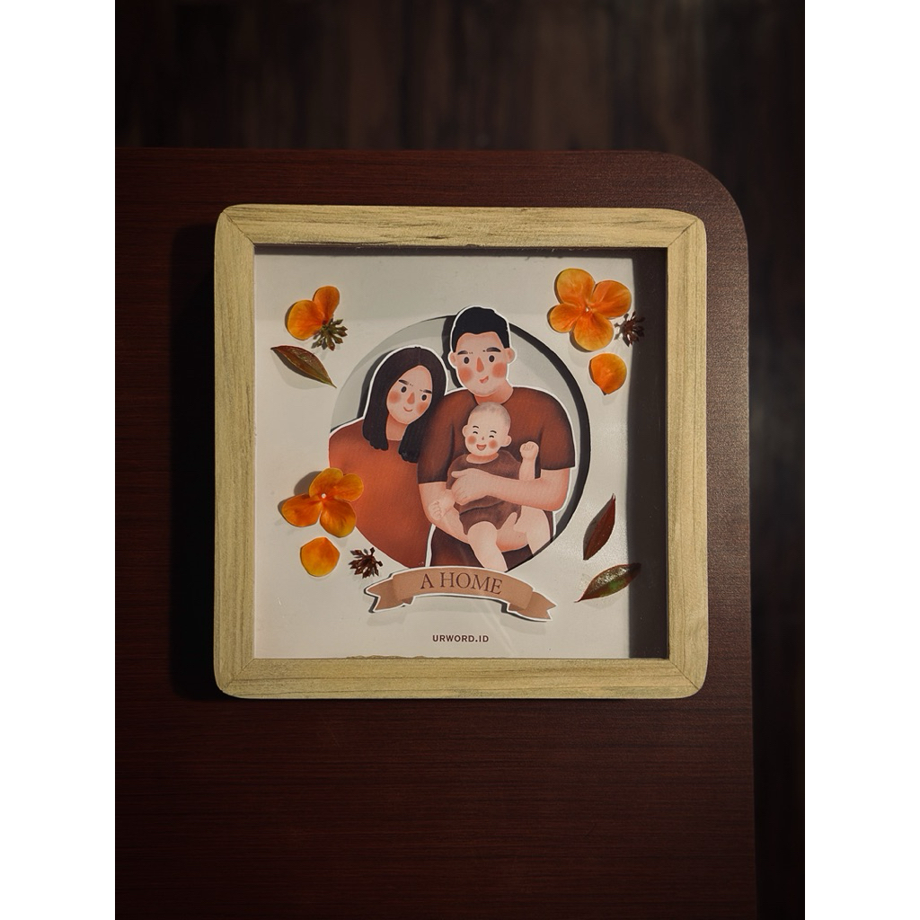 BLOOMIE FRAME (Custom Akrilik / Ilustrasi / Giftbox / Kado Ulang tahun / Kado Wisuda / Kado Annivers