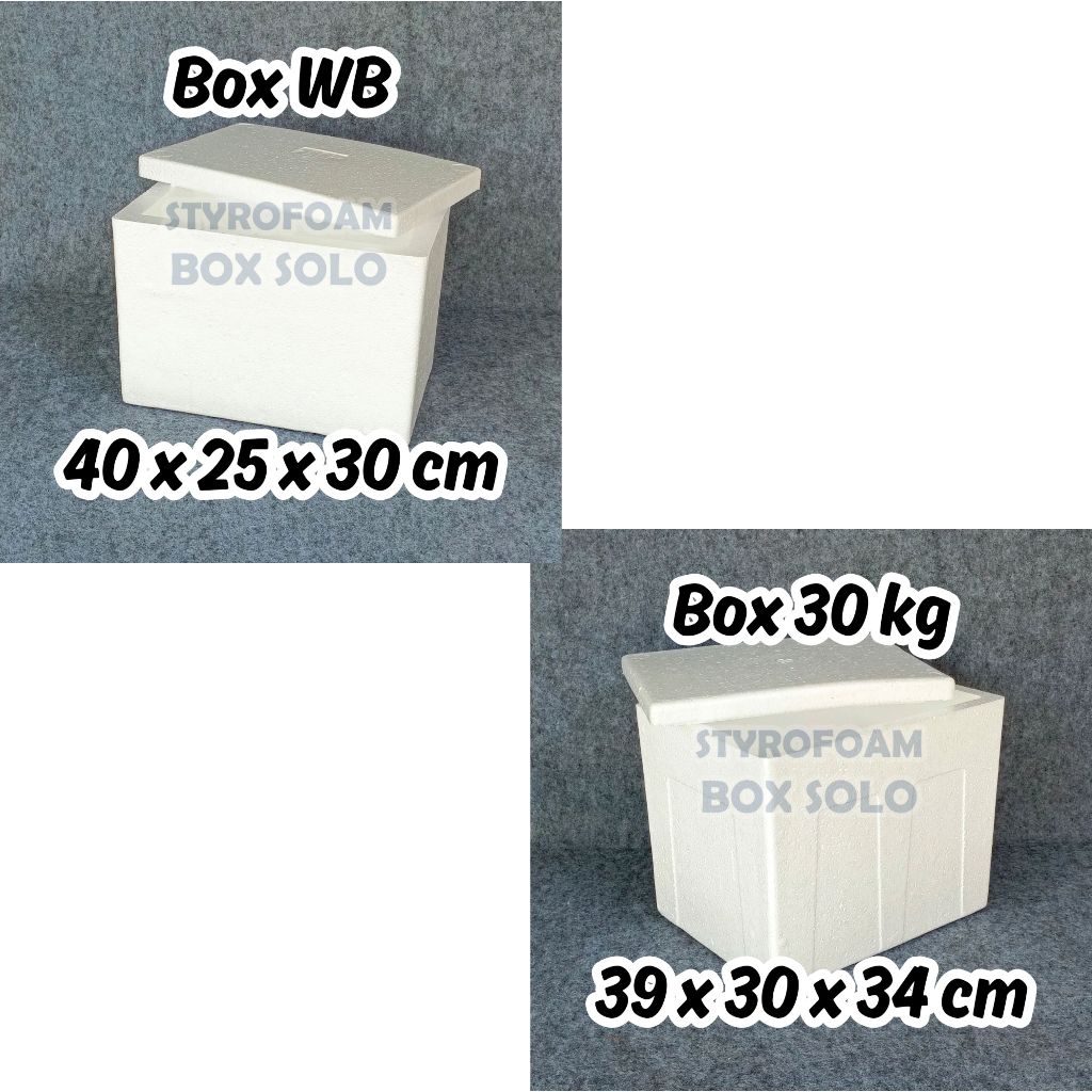 BOX WB & BOX 30 KG - INSTANT ONLY - Styrofoam Box Wadah Ikan Penyimpanan Ikan Packing Frozen Food St