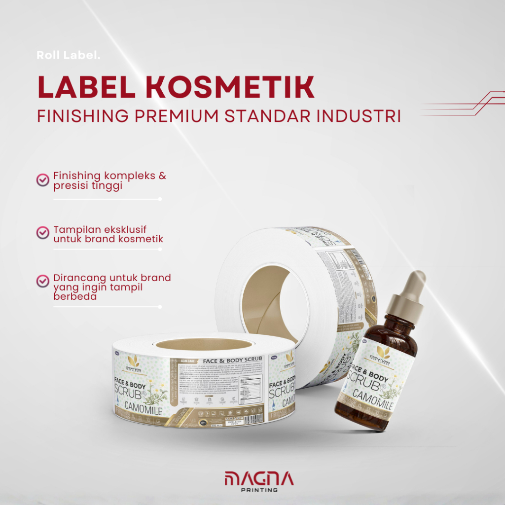 LABEL STICKER KOSMETIK | STICKER ROLL CUSTOM ANTI AIR | STIKER CUTTING KISSCUT | STICKER BAHAN VINYL