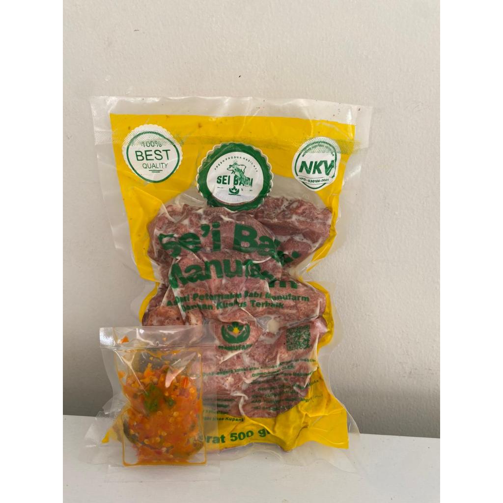 Se'i Babi Manufarm 500 gr (Frozen)- Khas Kupang - Pilihan No 1 NTT
