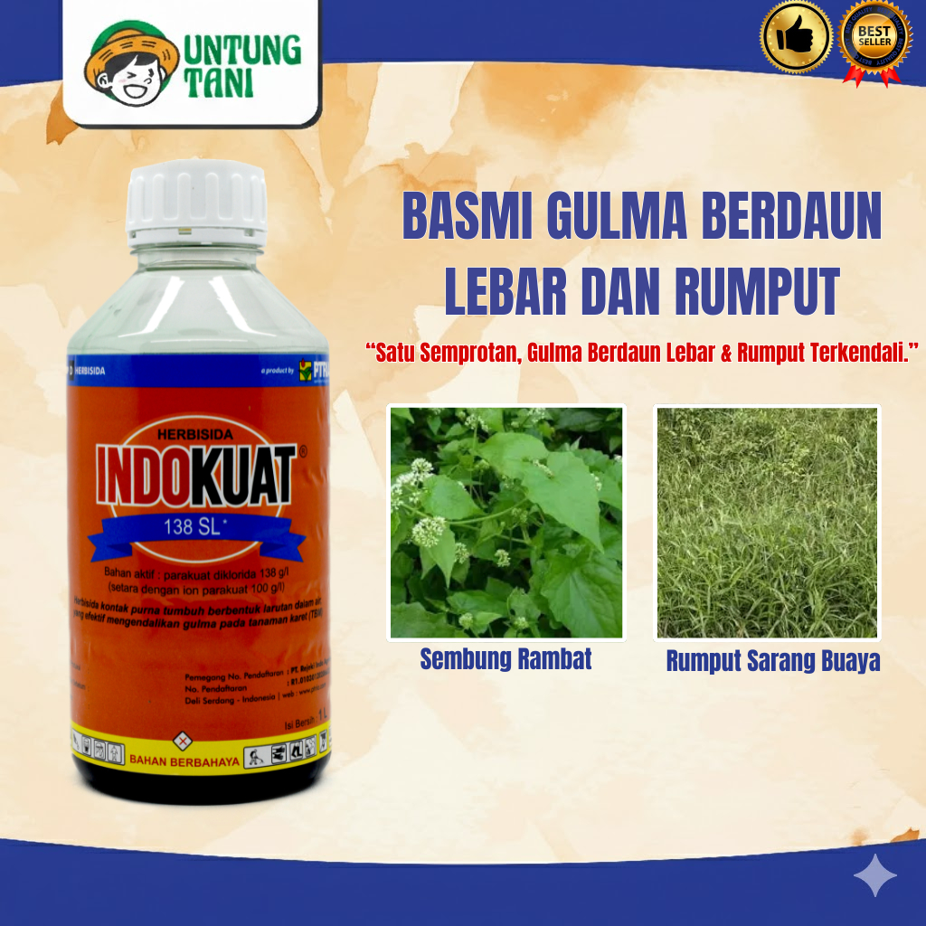 HERBISIDA,IndoKuat 138 SL - Parakuat Diklorida 138 g/L (setara dengan Ion Parakuat 100 g/L) Efektif 