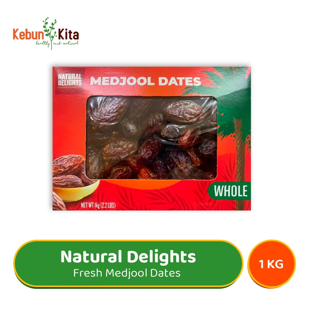 Natural Delight Medjool Dates 1 Kg (Whole Medjool Dates) - Kurma Medjool USA