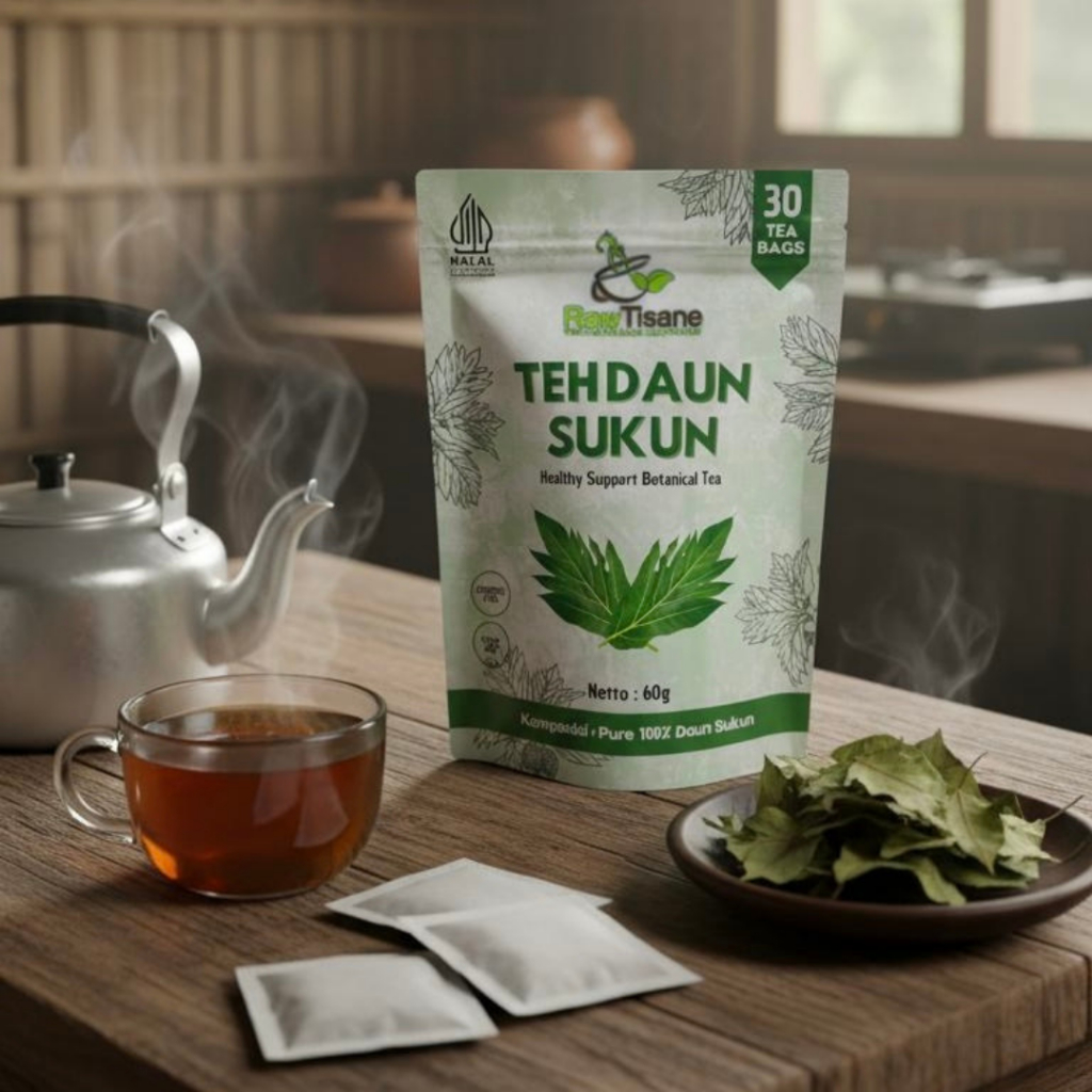 RAW TISANE Teh Daun Sukun | Teh Celup Daun Sukun | Sukun Resik Ginjal Isi 30 Kantong