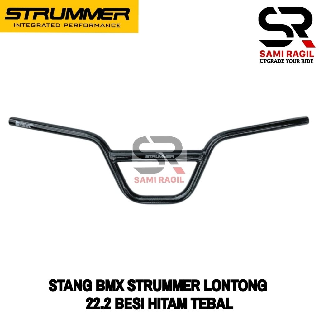STANG BMX STRUMMER LONTONG 22.2 BESI HITAM TEBAL SEPEDA 20" MTB FEDERAL STIR HANDLEBAR
