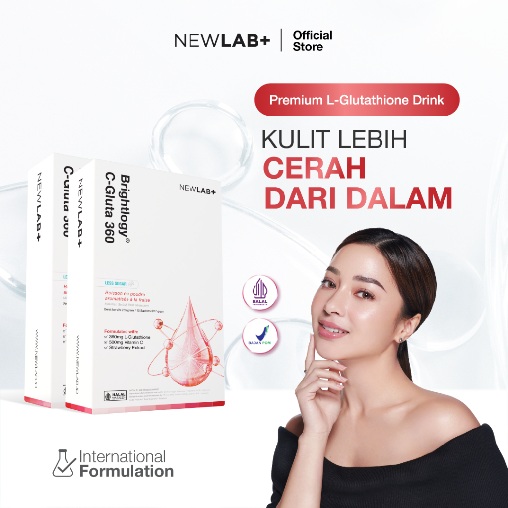 NEWLAB Paket 2 Box Brightlogy C-Gluta 360 | Minuman Glutathione BPOM| Glutathione Supplement untuk M