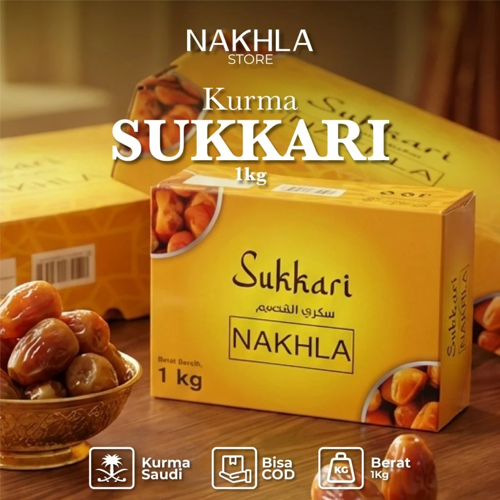 Kurma Sukari Nakhla 1Kg Manis Lembut Qurma Korma Qorma Sukkari 1000 Gram