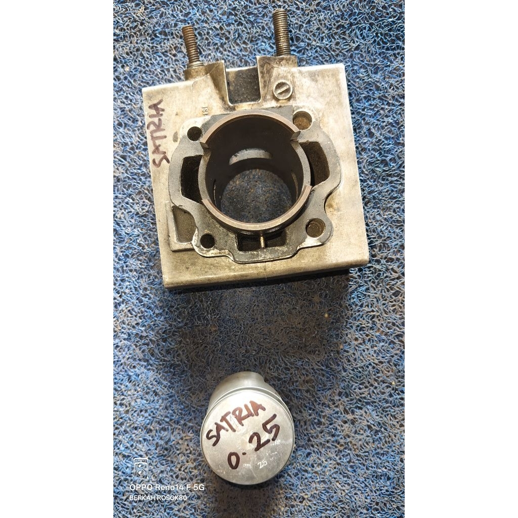 silinder blok Suzuki satria 2tak(120cm)set piston ring os 25(liner halus mulus)masih padet