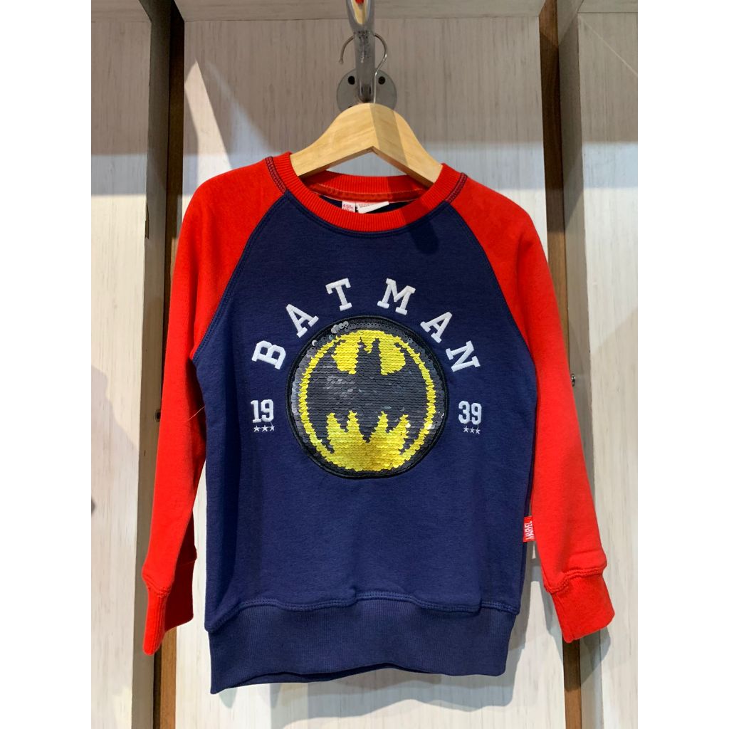 KAOS LENGAN PANJANG ANAK LAKI-LAKI LOGO BATMAN