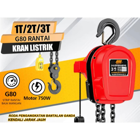 Rantai elektrik hoist 750w 1ton 2ton 3ton 380v rantai terbalik lift kecil
