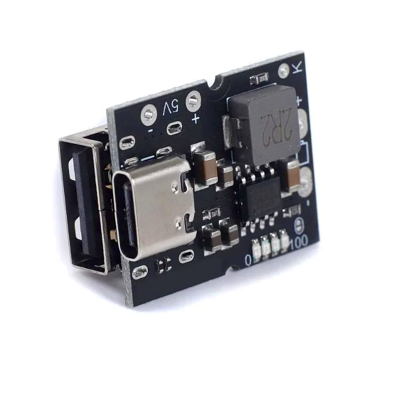 Modul Power Bank USB Type-C Fast Charger Step Up Baterai 18650 Lithium 5V Up to 3A