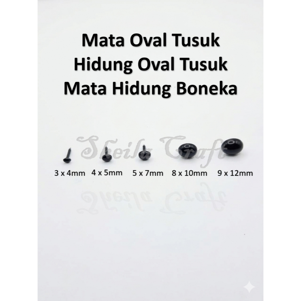 Mata Oval Tanam Boneka Amigurumi / Hidung Oval Tanam Amigurumi / Mata Oval Hidung Oval Tusuk Boneka 
