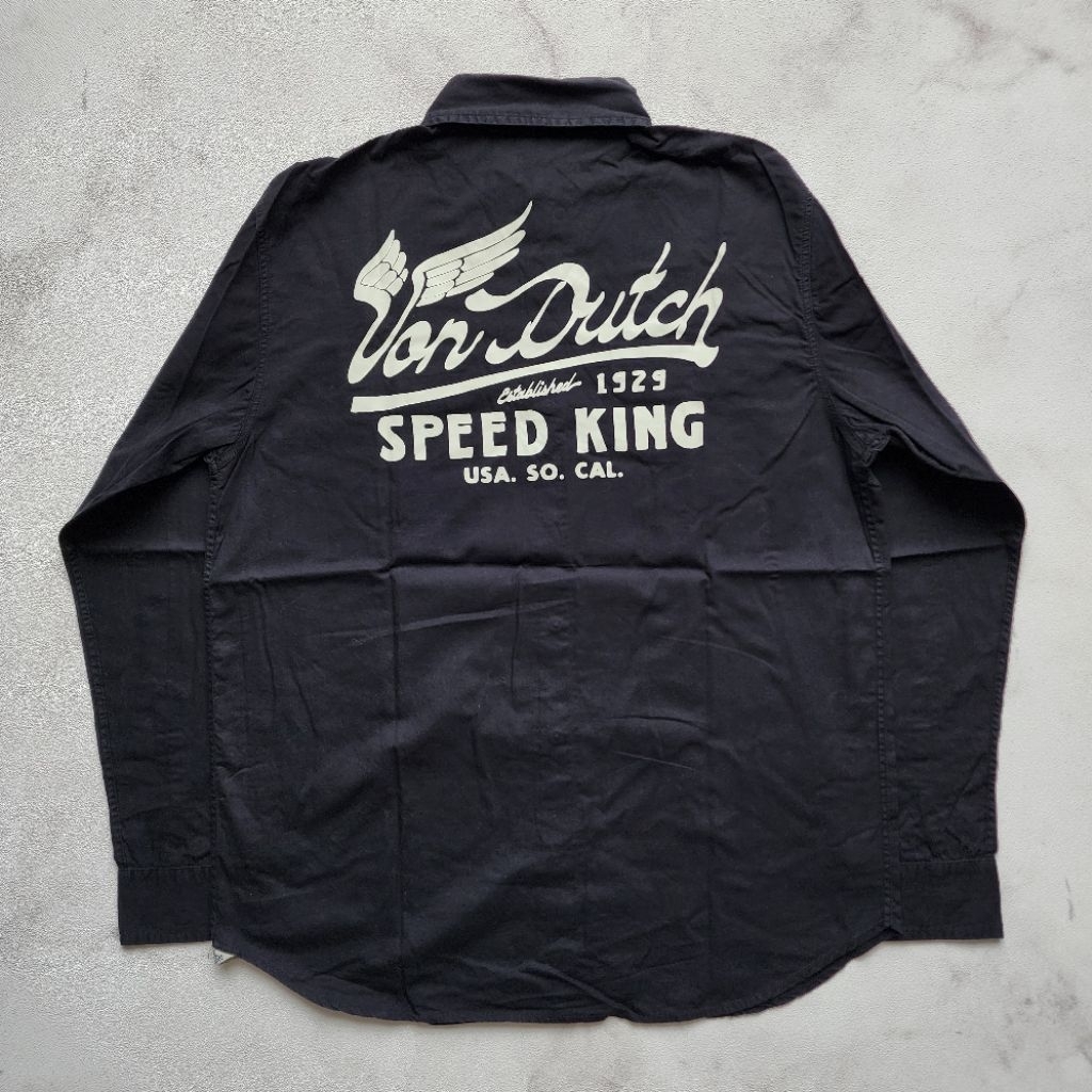 Von Dutch Long Sleeve Work Shirt  Black