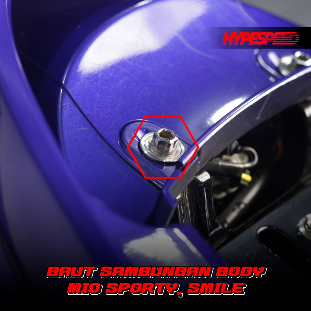 Baut stainless 2 kunci Sambungan body yamaha mio sporty mio smile CNC proses model HEX NON probolt a