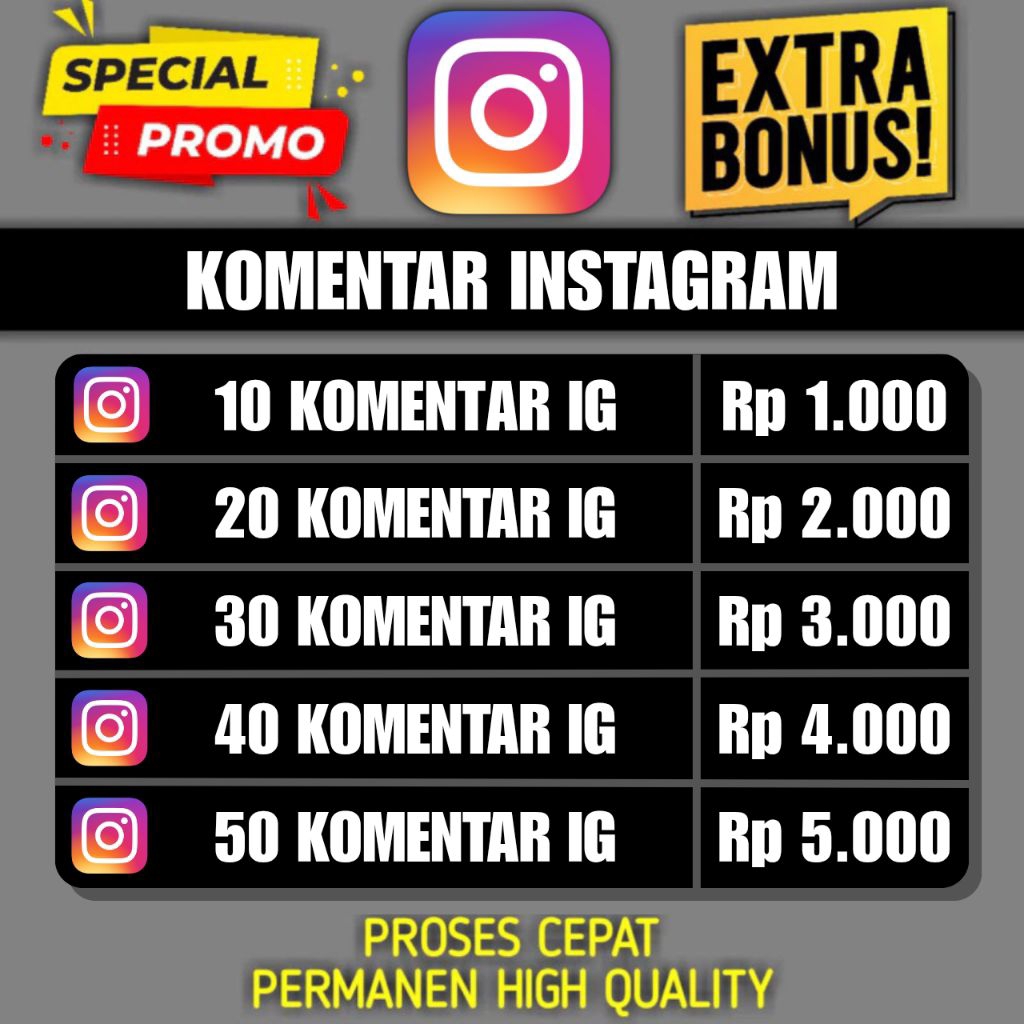 Komentar Instagram Permanen | Custom Comment IG Sesukamu | Proses Cepat Bergaransi