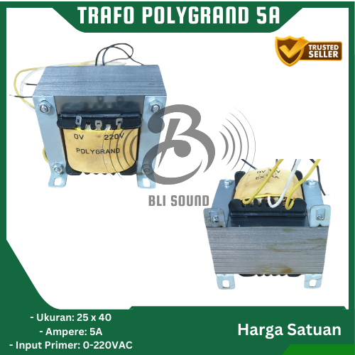 TRAFO POLYGRAND 5 AMPERE TRAVO 5A CT 22 VOLT EXTRA 0 - 10 VOLT