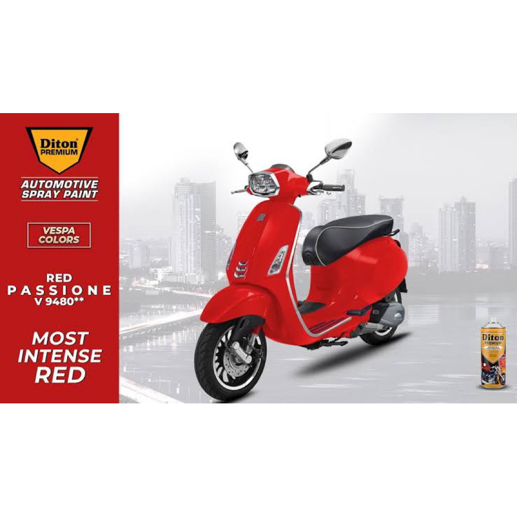 Pilox Diton Premium Merah Diton Premium Red Passione** || Cat Semprot Body Motor Rangka Motor&Velg M