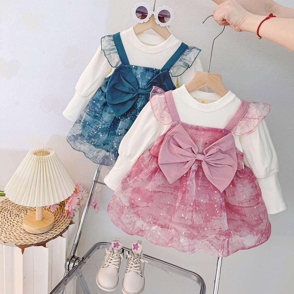 Dress Anak Perempuan Cewek Pita Dada Lucu