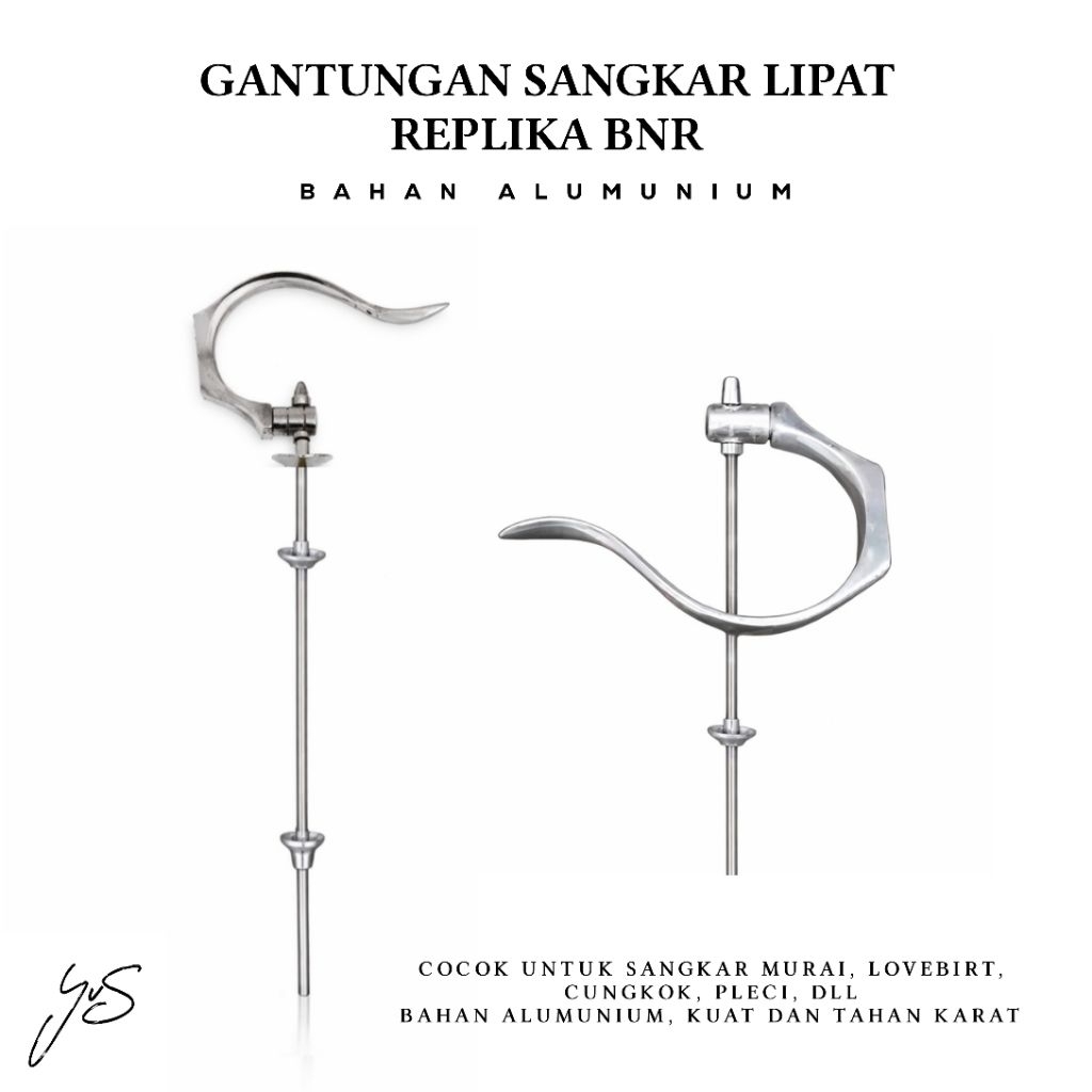 Gantungan Sangkar Lipat Model Replika BNR, Bahan Alumunium tahan karat, Panjang As 28cm, Cocok Untuk