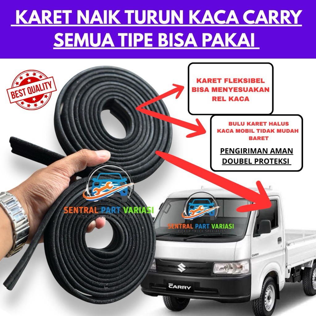 Karet Naik Turun Kaca Mobil Suzuki Carry / Karet Bludru Kaca Pintu Carry / Karet Rel Kaca Suzuki Car