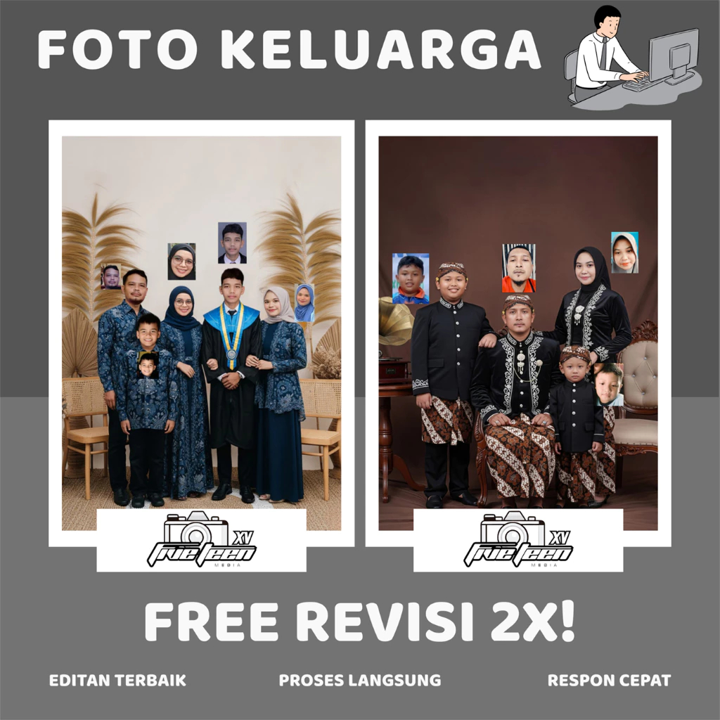 EDIT FOTO PROFESIONAL PHOTOSHOP | GABUNG FOTO KELUARGA TERPISAH | FOTO KELUARGA BESAR & KECIL | EDIT