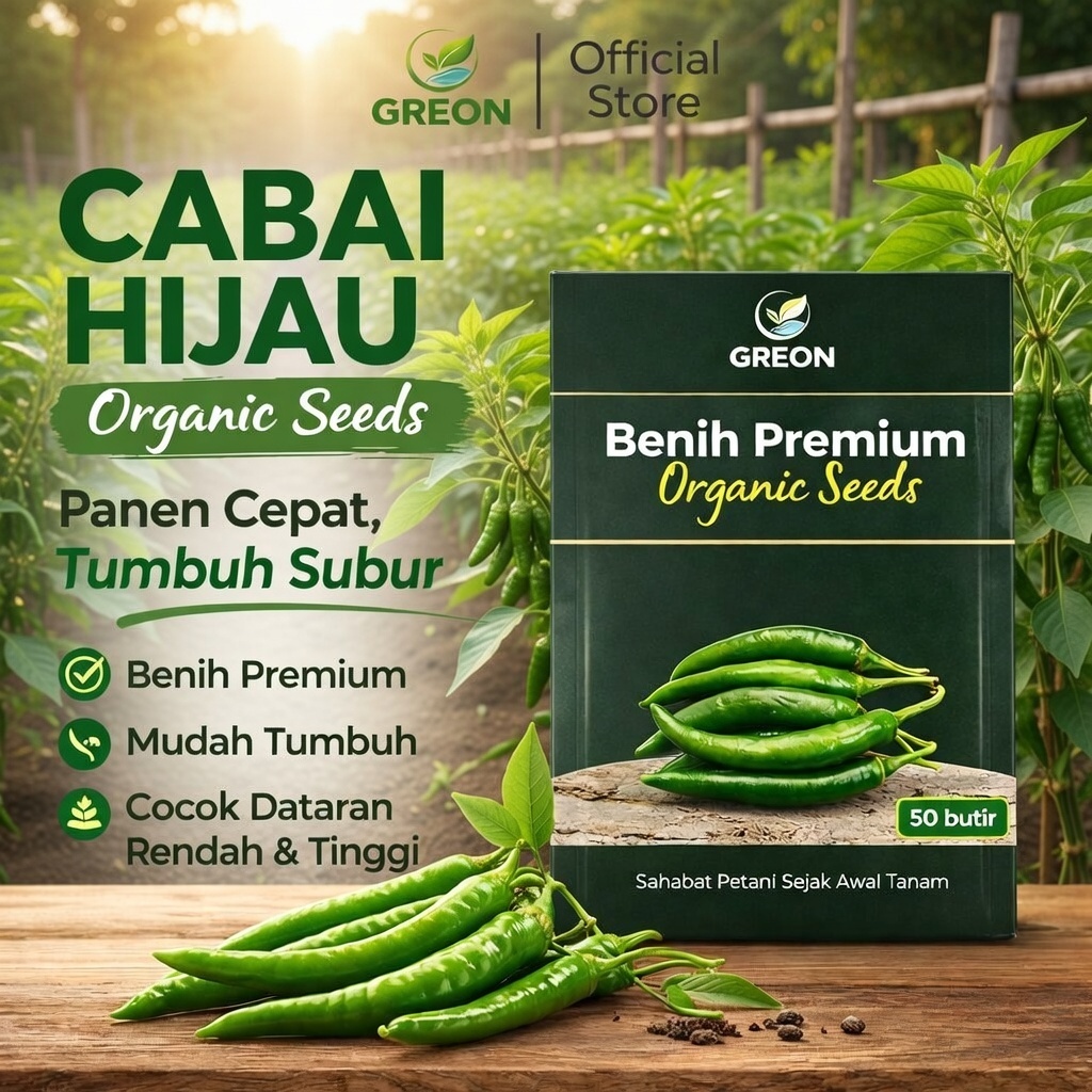 Greon - Benih Cabe Unggulan (Cabe Hijau Besar) Bibit Unggul