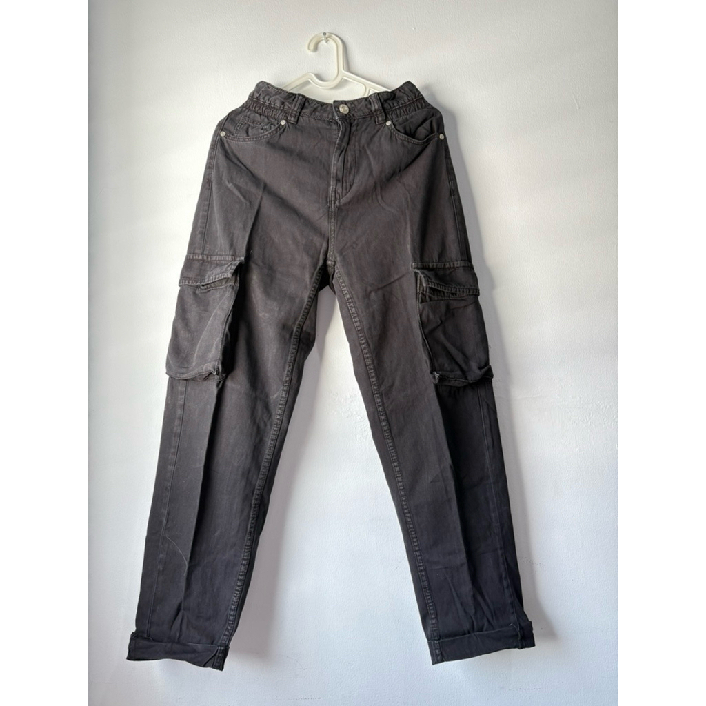 preloved bershka black cargo pants