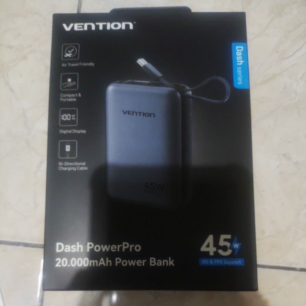 Powerbank Vention Dash PowerPro 45w (BACA DESKRIPSI)