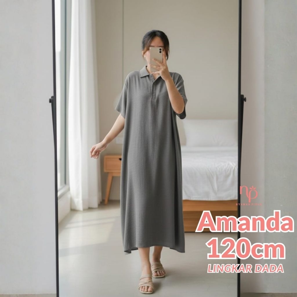 Nyamanpisan Midi Amanda Dress Premium Busui Friendly Crinkle Airflow Premium