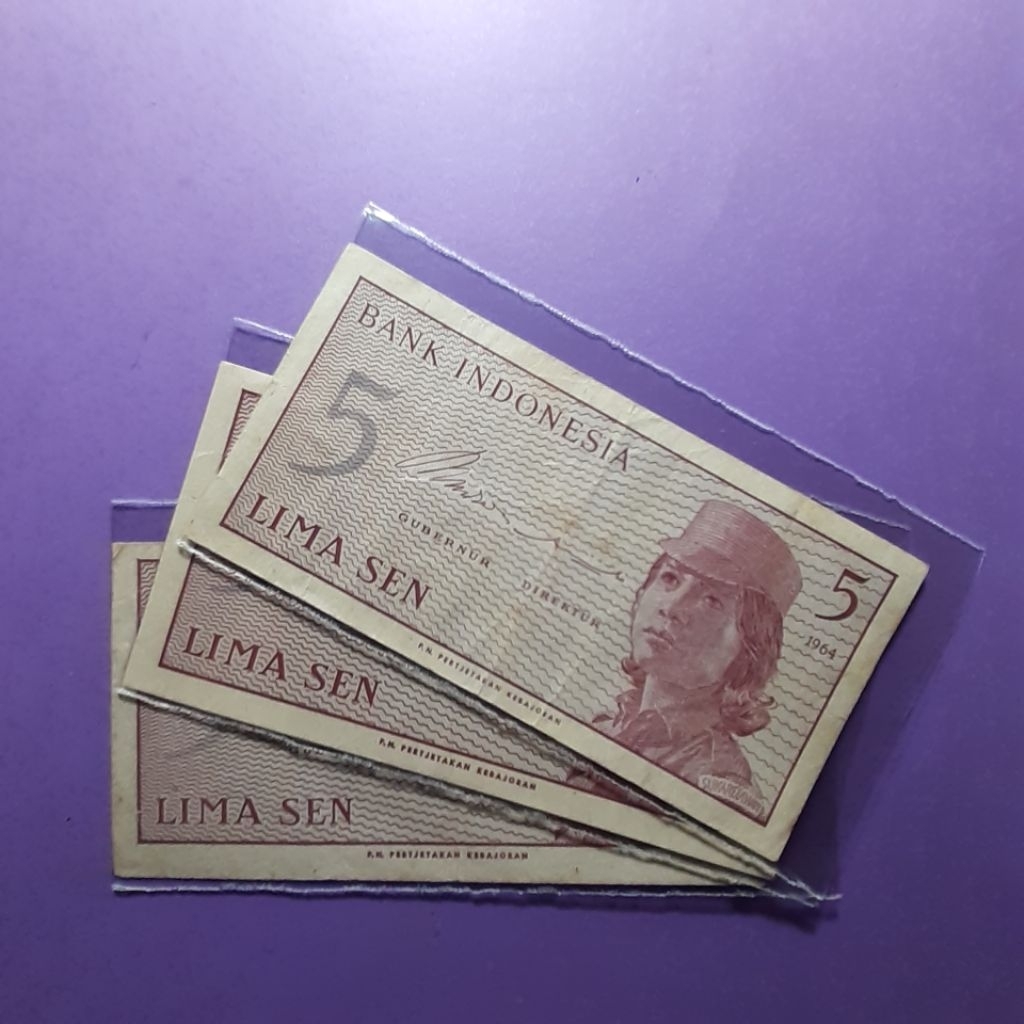 uang kuno 5 sen dwikora tahun 1964