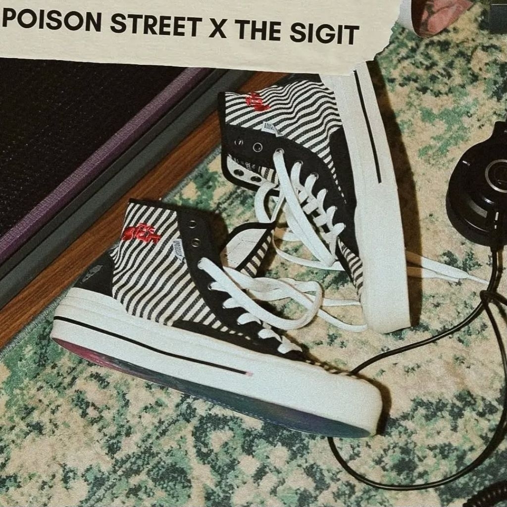 THE SIGIT X POISON STREET - ANOTHER DAY HI BLACK SHOES | SEPATU (Likeblackmerch)