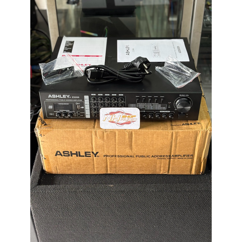 POWER AMPLIFIER Ampli ASHLEY Z5200 Z 5200 ORIGINAL 240 WATT USB Bluetooth 4 Chanel Garansi Resmi 2 A