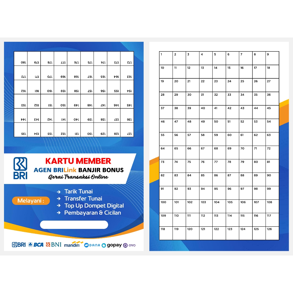 KARTU AGEN BRILink - UKURAN BESAR
