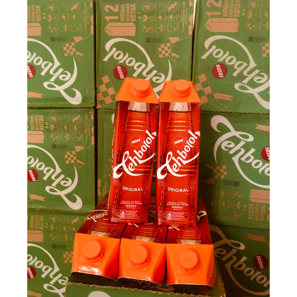 1 Dus Teh Botol Sosro 1 Liter - 12 Botol, Teh Manis dan Segar