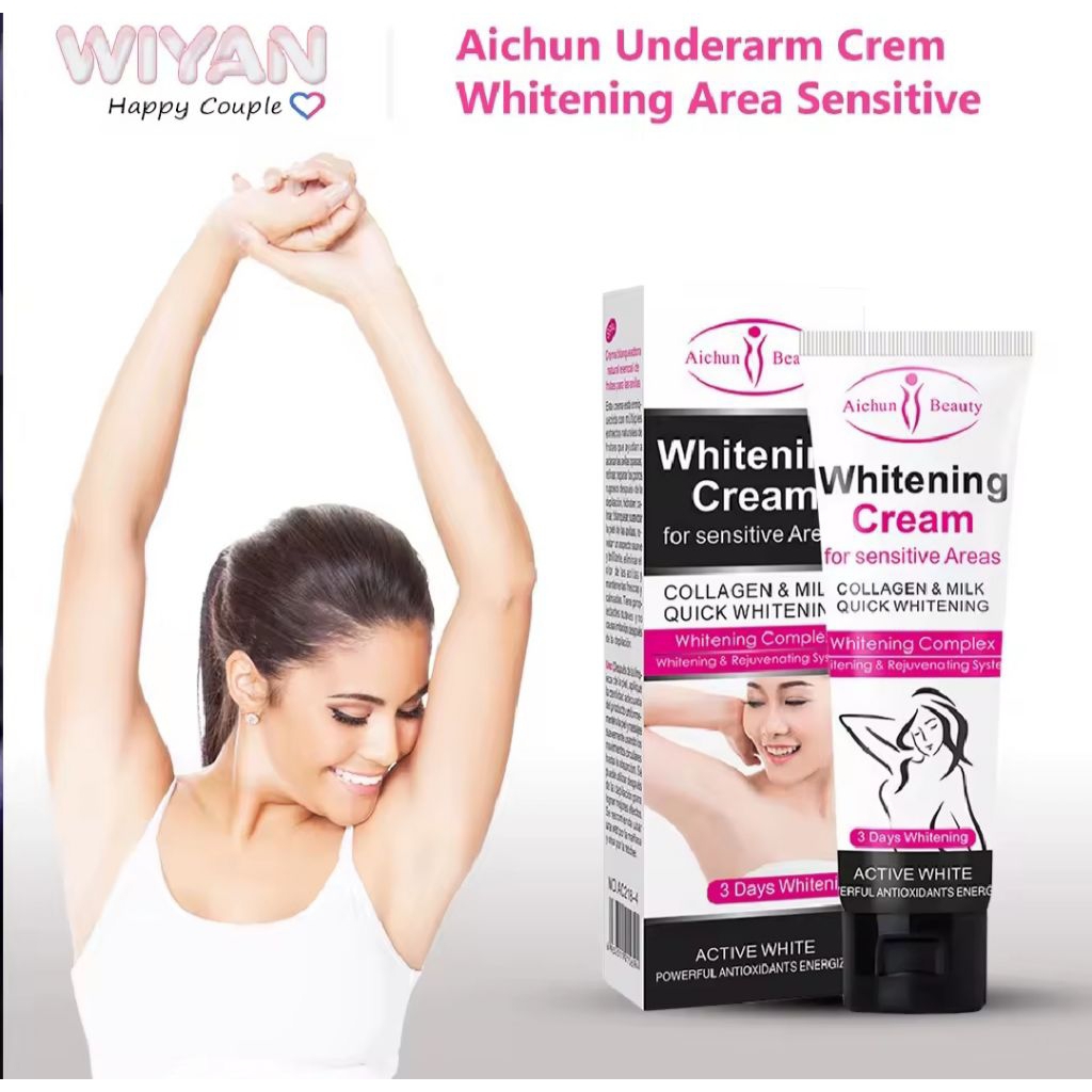 Whitening Krim Aichun Pemutih Ketiak Pembersih Selangkangan Leher Hitam Siku Lutut